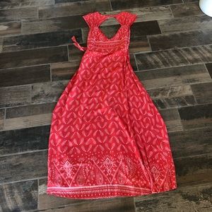 Jaase red print wrap maxi dress L